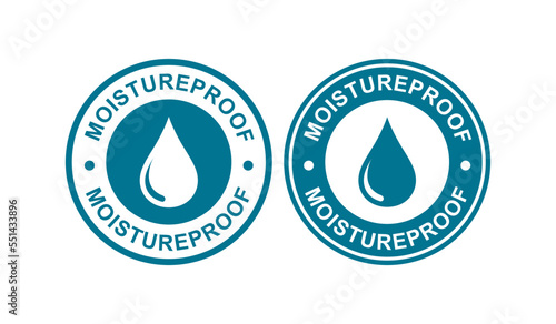 Moisture proof badge logo design. Suitable for product label