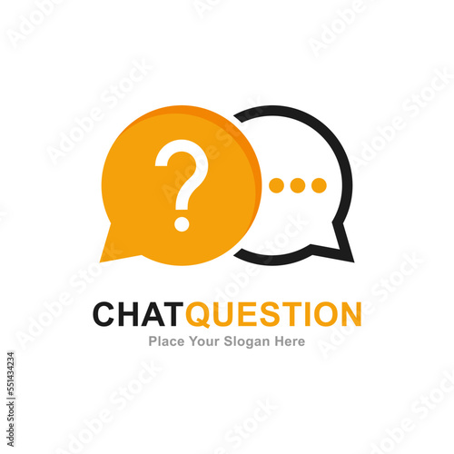 Chat question logo vector template. Suitable for business, web, chatting and media social 