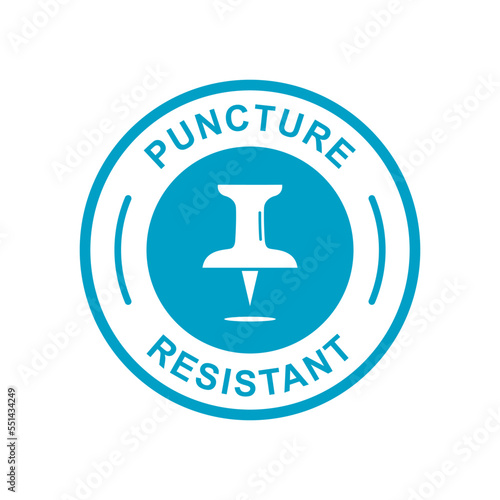 Puncture resistant logo stamp badge vector. Suitable for business and product label