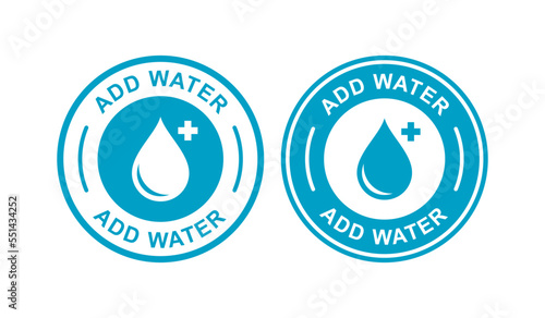 Add water logo stamp badge. Suitable for product label and information