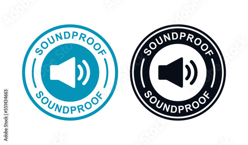 Soundproof logo badge template. Suitable for business, web, art and technology