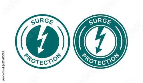 Surge protection badge logo template. Suitable for product label and information