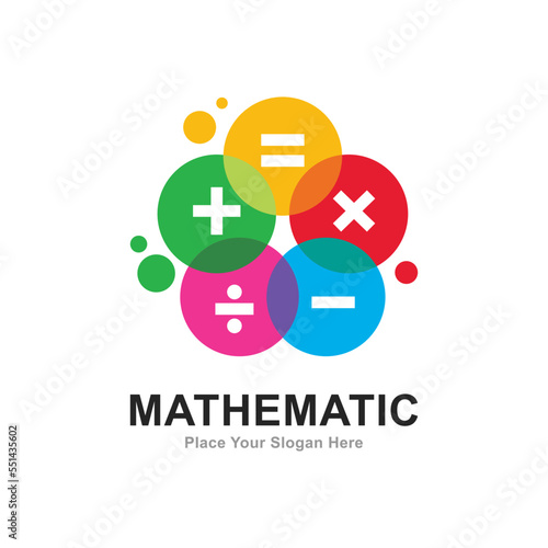 Abstract mathematic logo vector template. Suitable for business, education and math symbol