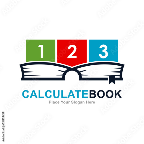 Book number logo template vector. Suitable for  education mathematic and number symbol