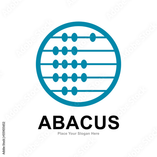 Abacus circle vector logo template. Suitable for business, education and mathematic symbol