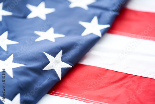 close up usa american flag background. the concept for Memorial independence or Patriot Day 