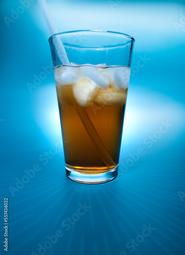 Ice Tea In a Glass With Reusable Straw save the planet