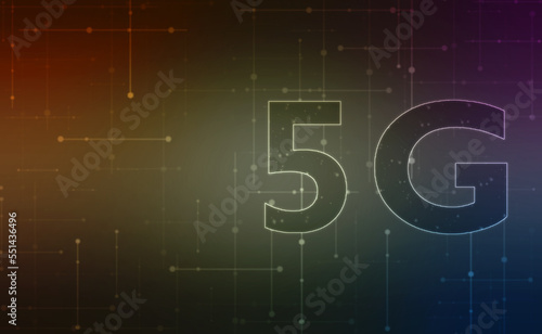 Creative glowing 5G backdrop. Mobile internet concept, 5G internet Connection, Communication Concept, Technology concept