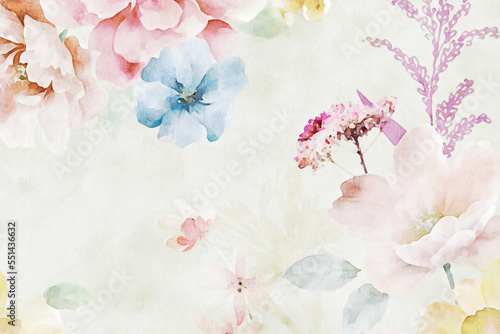 Fototapeta Naklejka Na Ścianę i Meble -  Beautiful hand drawn floral illustration