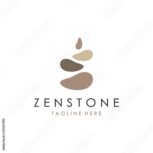 Balanced zen stone logo template