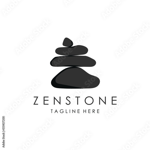 Balanced zen stone logo template