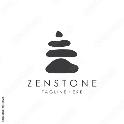 Balanced zen stone logo template