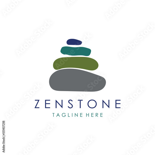 Balanced zen stone logo template