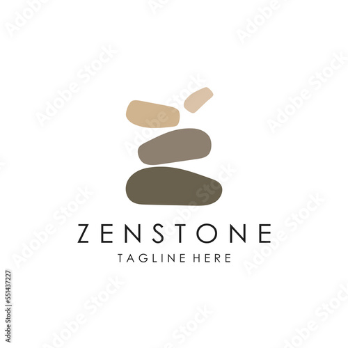 Balanced zen stone logo template