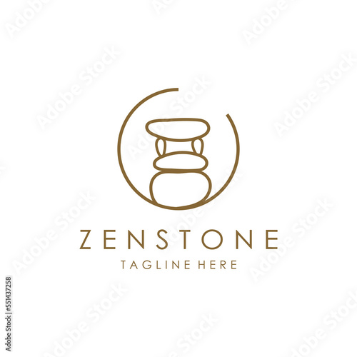 Balanced zen stone logo template