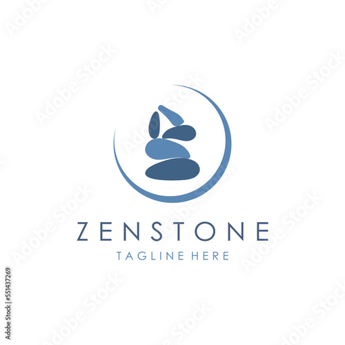 Balanced zen stone logo template