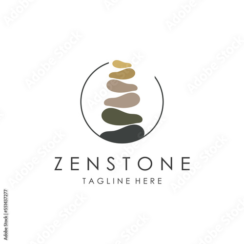 Balanced zen stone logo template