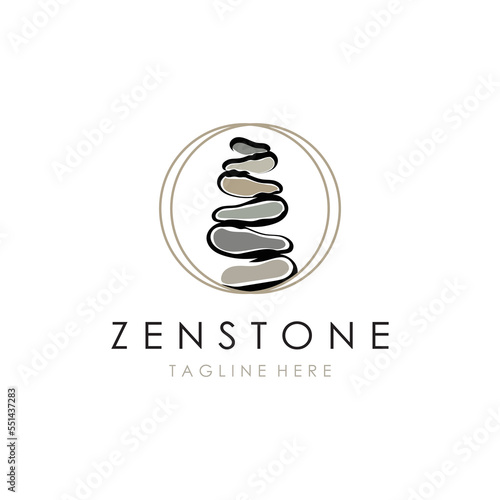 Balanced zen stone logo template