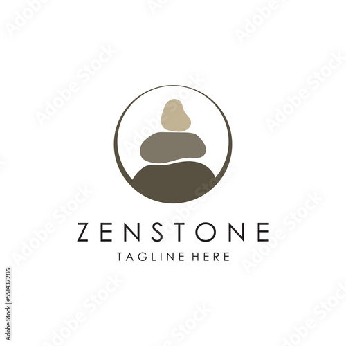Balanced zen stone logo template
