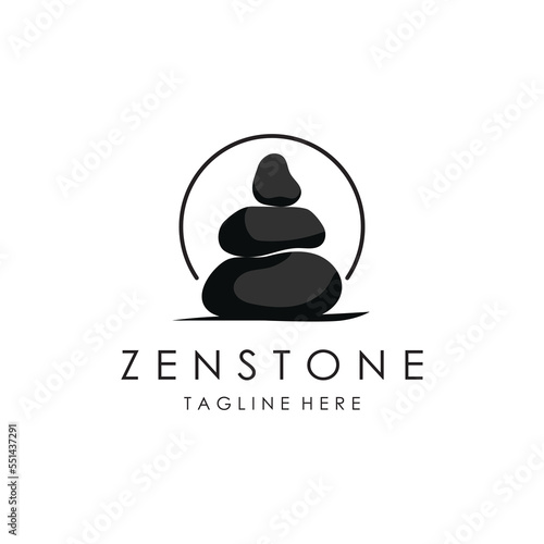 Balanced zen stone logo template
