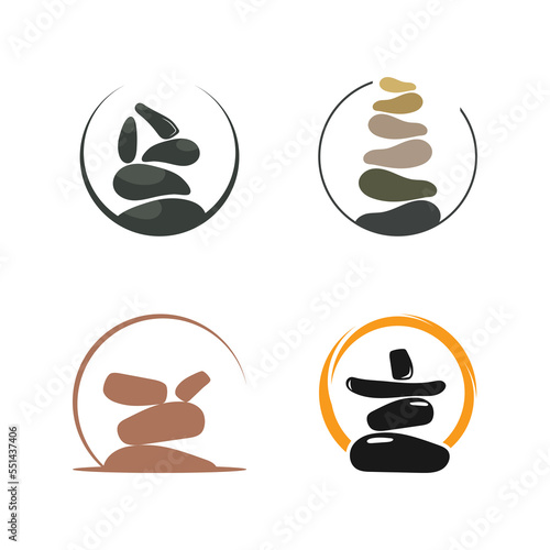 Balanced zen stone logo template