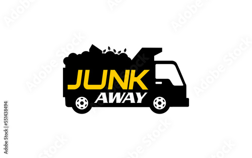 Illustration vector graphic of junk removal solution services logo design template.