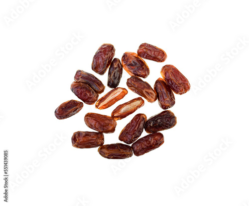 Dried dates isolated on white background