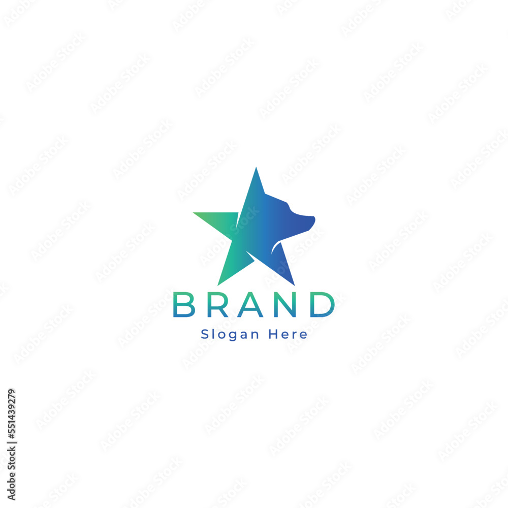 K9 Star Gradient Logo Design K9 Star Gradient Logo Design