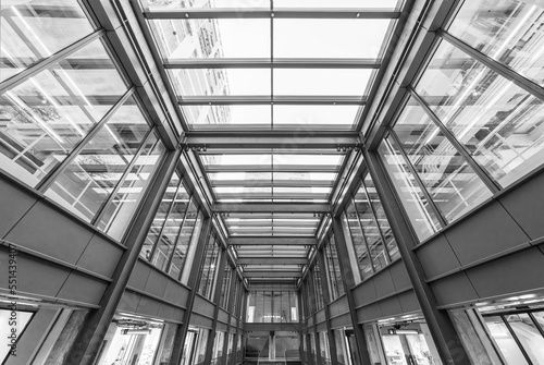 Interior view of modern shopping mall. Building abstract background © leeyiutung