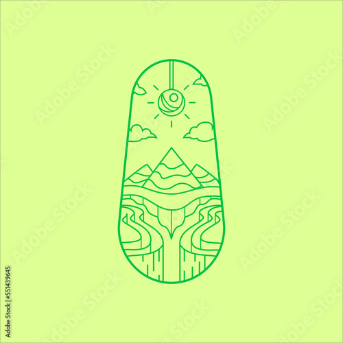 Line Art Mountain View