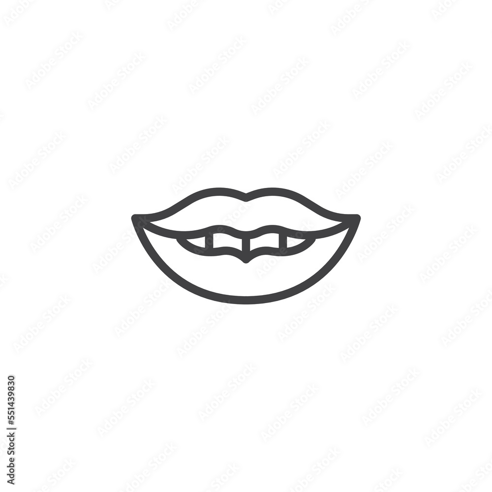 Woman lips line icon Woman lips line icon
