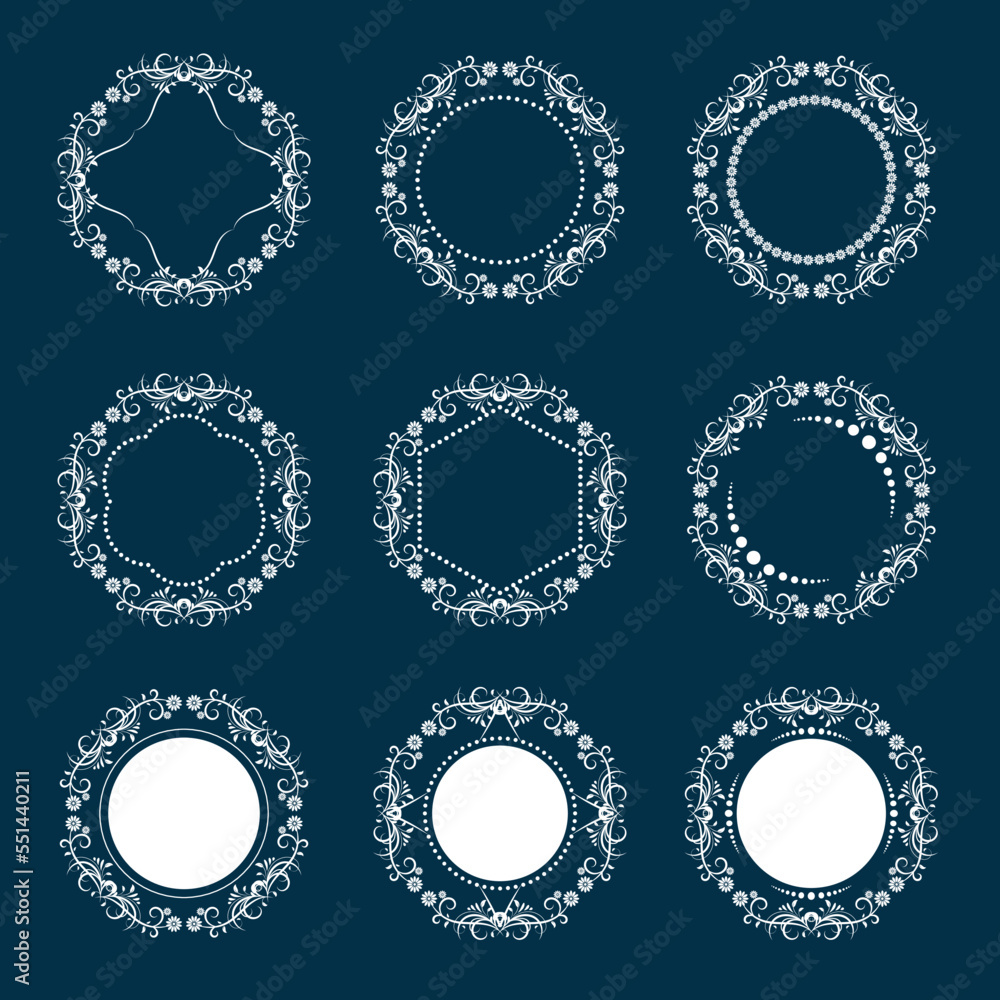 Ornate floral frames and borders Ornate floral frames and borders