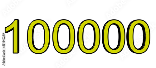 yellow number 100000