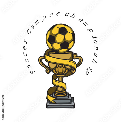 Best champions cup trophy vector cartoon design