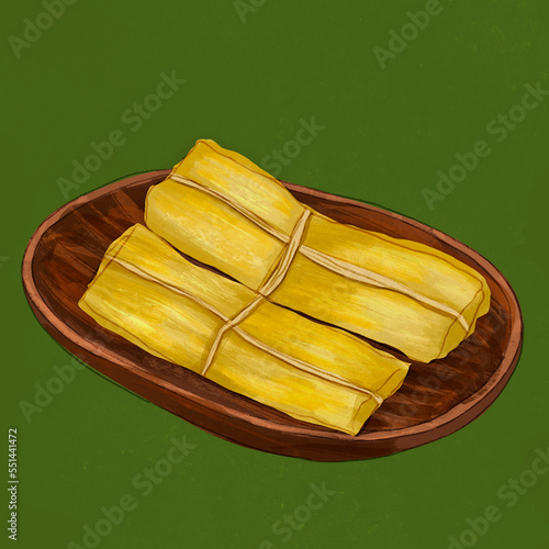 tamal serrano peruvian food illustration