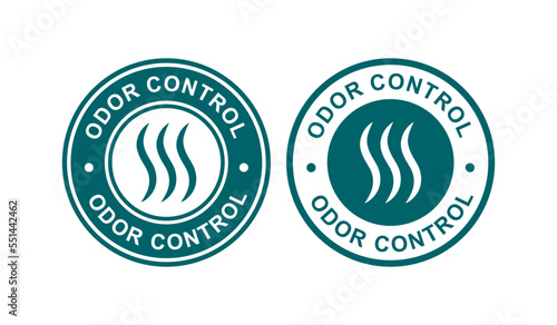 Odor control badge logo template set. Suitable for product label and information
