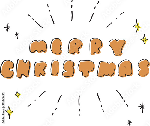クッキー風クリスマスフォントとキラキラ