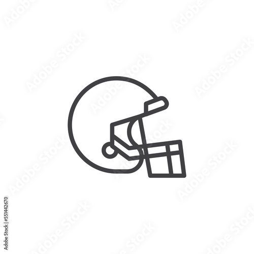Fototapeta Naklejka Na Ścianę i Meble -  American football helmet line icon