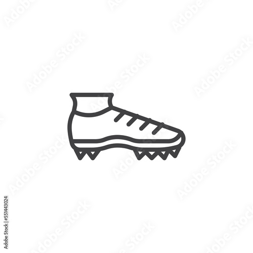 Cleats shoes line icon