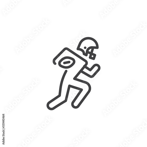 American football player line icon