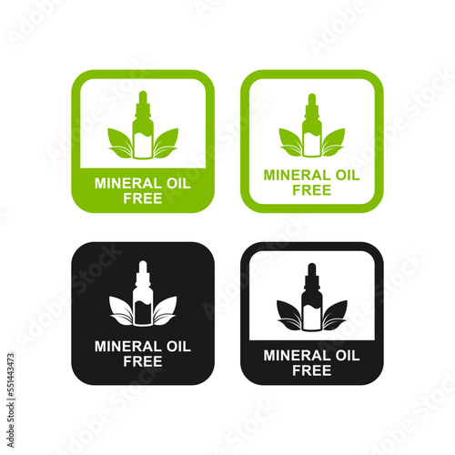 Mineral oil free logo badge template. Suitable for product label and information