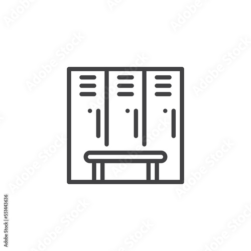 Locker room line icon