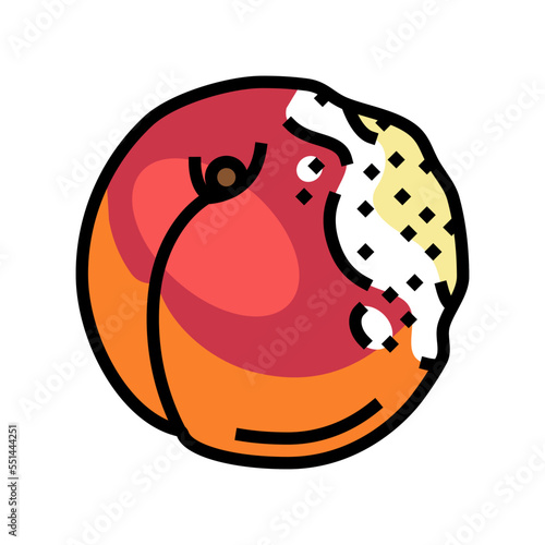 peach rotten food color icon vector. peach rotten food sign. isolated symbol illustration