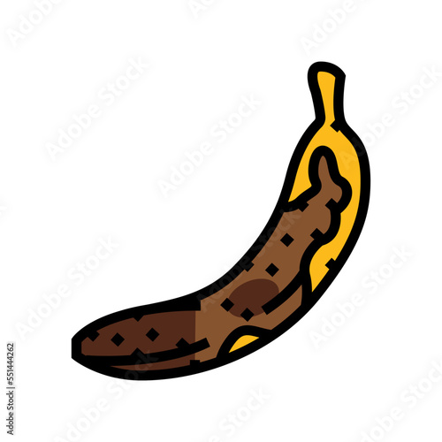 banana rotten food color icon vector. banana rotten food sign. isolated symbol illustration