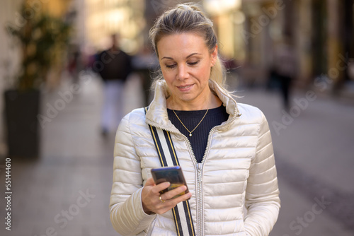 Woman holding a cell phone