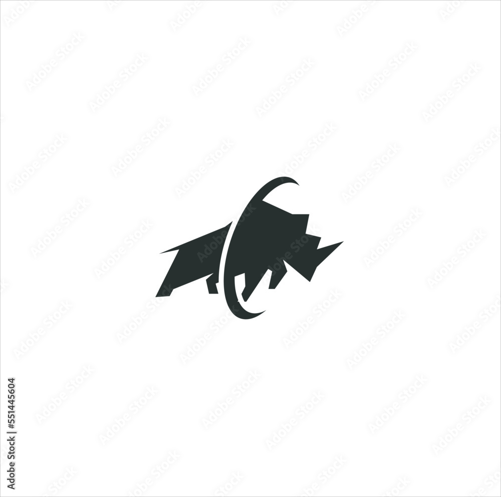 Rhino vector illustration of a silhouette isolated white background. Rhinoceros logo inspiration. Rhino vector illustration of a silhouette isolated white background. Rhinoceros logo inspiration.
