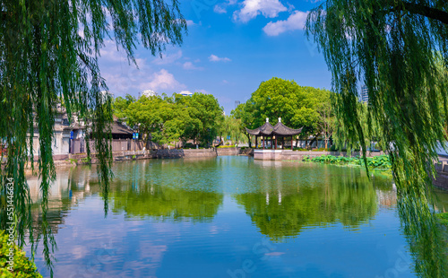 Lake Scenery of Tianyige Museum, Ningbo, Zhejiang, China photo