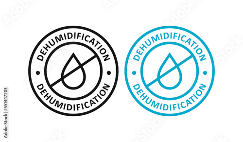 Dehumidification badge logo template. Suitable for technology cool and heat system