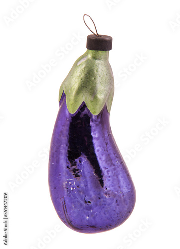 Old glass Christmas toy eggplant