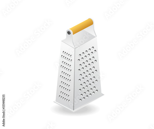 Flat 3d isometric illustration concept of kitchen tool grater